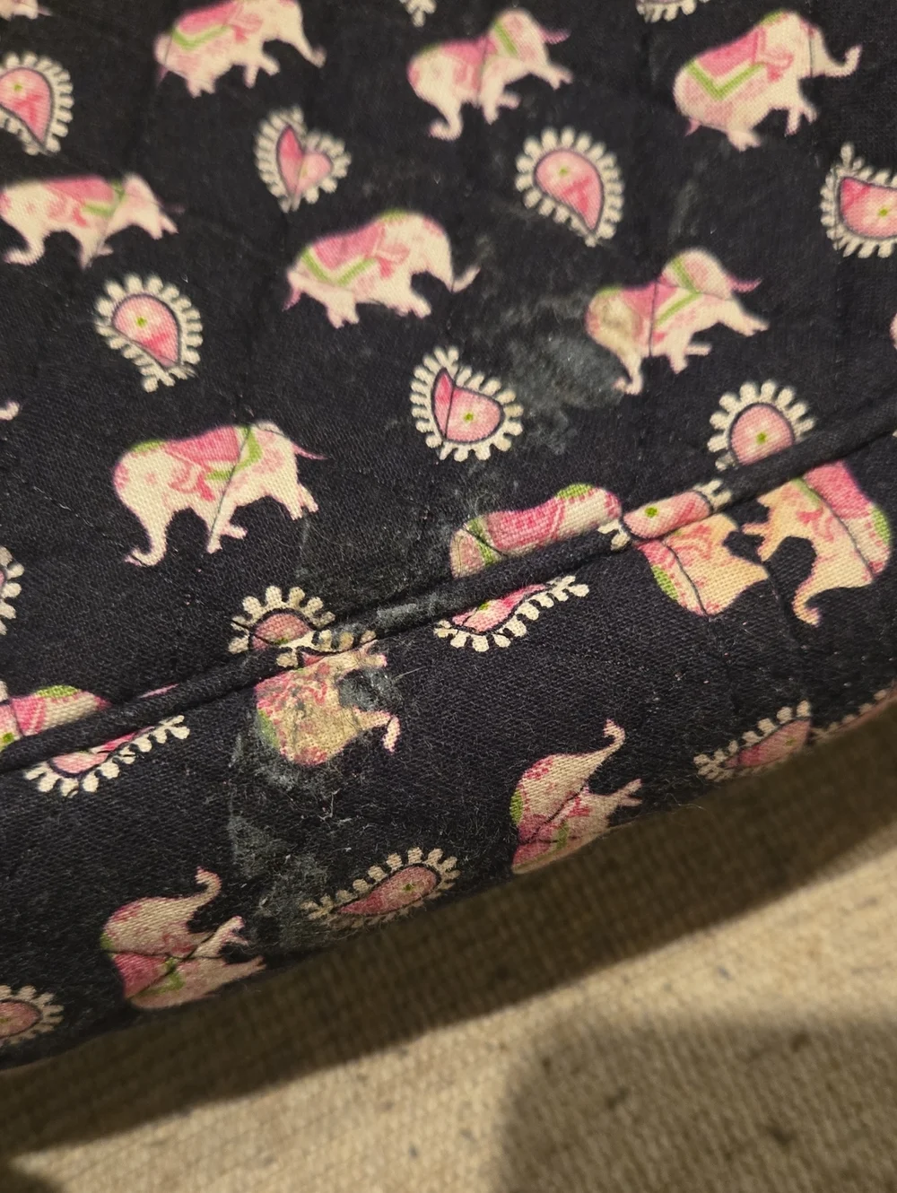 Vera Bradley Pink Elephants Messenger Bag